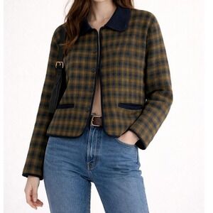 JONES NEW YORK Vintage Merino Wool Academia Preppy Plaid Jacket Medium